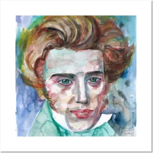 SOREN KIERKEGAARD watercolor portrait Posters and Art